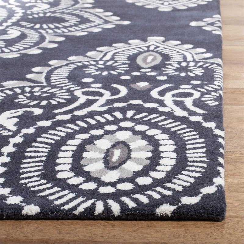 Safavieh Wyndham Dark Grey Contemporary Rug - 3' x 5'