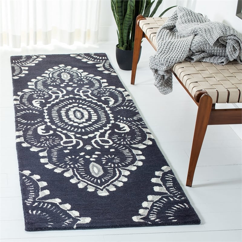 Safavieh Wyndham Dark Grey Contemporary Rug - 8'9