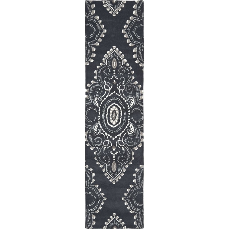Safavieh Wyndham Dark Grey Contemporary Rug - Runner 2'3
