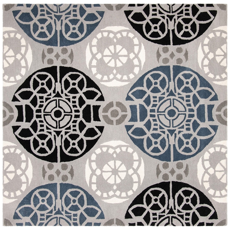 Safavieh Wyndham Grey Contemporary Rug - Square 5'
