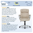 Serta Hannah Office Chair in Fawn Tan Linen Metallic Finish