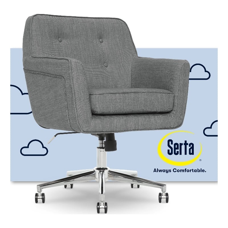 Serta Ashland Home Office Chair, Lure Light Gray