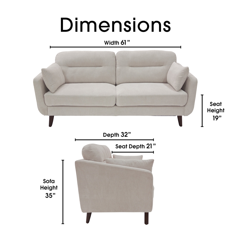 Serta Sierra Collection 61 Loveseat in Ivory