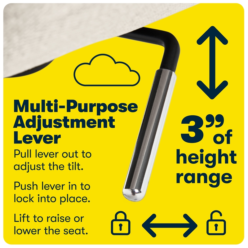 Serta Ashland Home Office Desk Chair Memory Foam Cushion Ivory Twill Fabric