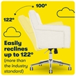 Serta Ashland Home Office Desk Chair Memory Foam Cushion Ivory Twill Fabric