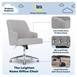 Serta Leighton Home Office Desk Chair Chrome Nailheads Twill Fabric Light Gray