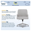 Serta Leighton Home Office Desk Chair Chrome Nailheads Twill Fabric Light Gray
