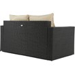 Serta Laguna 2 Piece Wicker Patio Sofa Set in Black