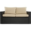 Serta Laguna 2 Piece Wicker Patio Sofa Set in Black