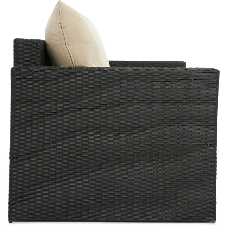 Serta Laguna 2 Piece Wicker Patio Sofa Set in Black