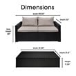 Serta Laguna 2 Piece Wicker Patio Sofa Set in Black