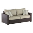 Serta Laguna Wicker Patio Sofa with Cushions in Brown