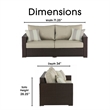 Serta Laguna Wicker Patio Sofa with Cushions in Brown