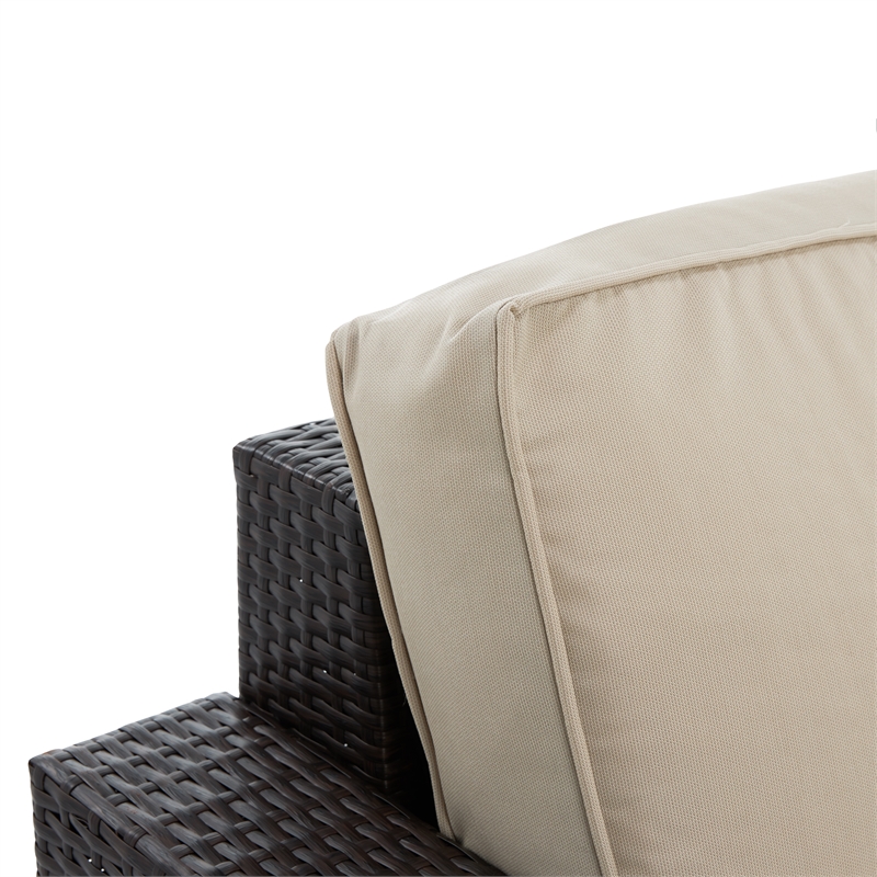 Serta Laguna Wicker Patio Sofa with Cushions in Brown