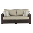 Serta Laguna Wicker Patio Sofa with Cushions in Brown