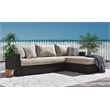 Serta Laguna Wicker Patio Storage Sectional with Cushions in Brown