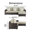Serta Laguna Wicker Patio Storage Sectional with Cushions in Brown