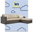 Serta Laguna Wicker Patio Storage Sectional with Cushions in Brown