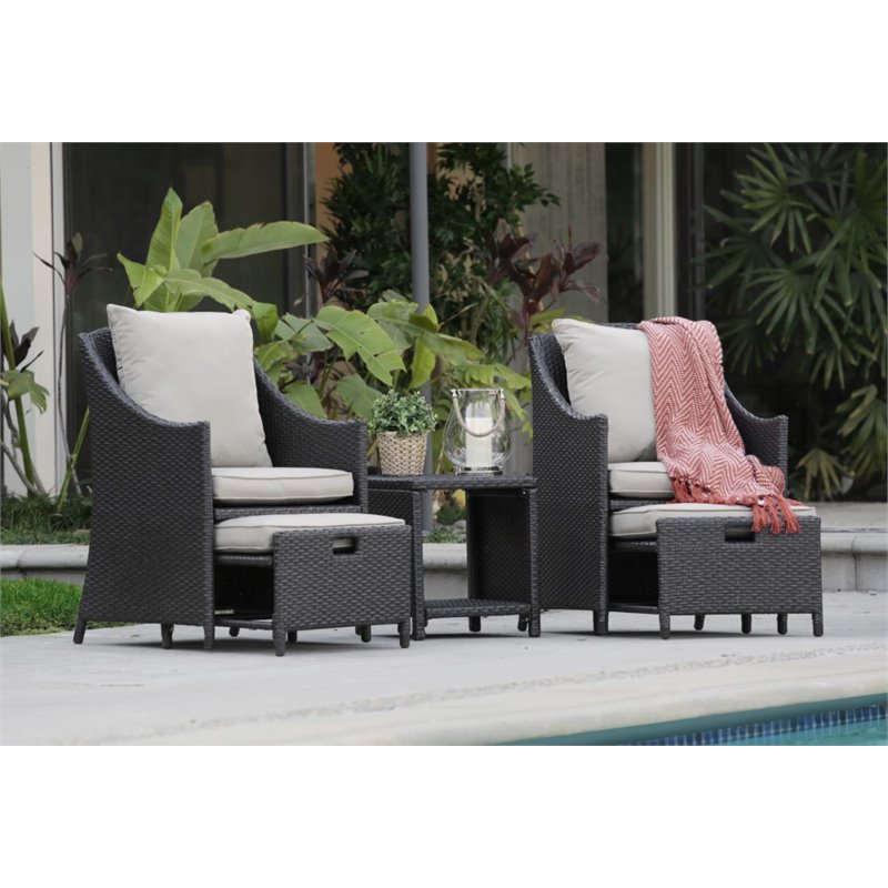 Serta Laguna 5 Piece Wicker Patio Sofa Set In Brown Dj16015