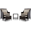 Serta Laguna 5 Piece Wicker Patio Sofa Set in Brown