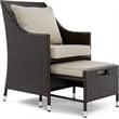 Serta Laguna 5 Piece Wicker Patio Sofa Set in Brown
