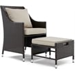 Serta Laguna 5 Piece Wicker Patio Sofa Set in Brown