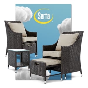 Serta Laguna 5 Piece Wicker Patio Sofa Set in Brown
