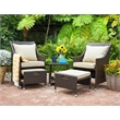 Serta Laguna 5 Piece Wicker Patio Sofa Set in Brown