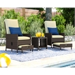Serta Laguna 5 Piece Wicker Patio Reclining Sofa Set in Brown
