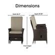 Serta Laguna 5 Piece Wicker Patio Reclining Sofa Set in Brown