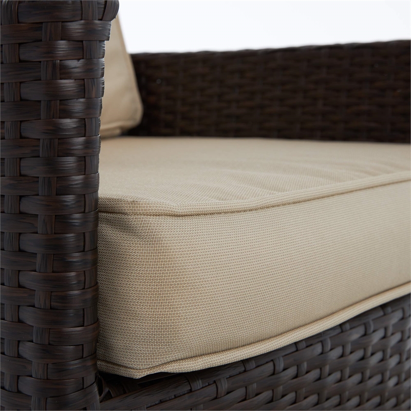 Serta Laguna 5 Piece Wicker Patio Reclining Sofa Set in Brown