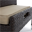 Serta Laguna 5 Piece Wicker Patio Reclining Sofa Set in Brown