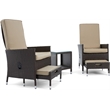 Serta Laguna 5 Piece Wicker Patio Reclining Sofa Set in Brown