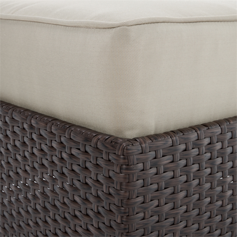 Serta Laguna Wicker Patio Ottoman in Brown