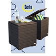 Serta Laguna Wicker Patio Storage Side Table in Brown