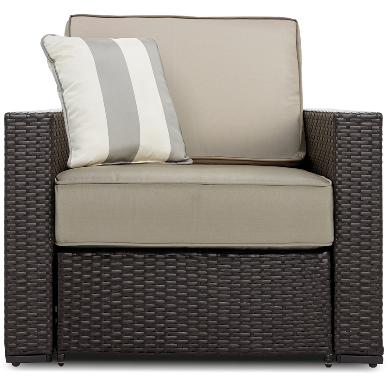 Serta Laguna Wicker Patio Arm Chair in Brown