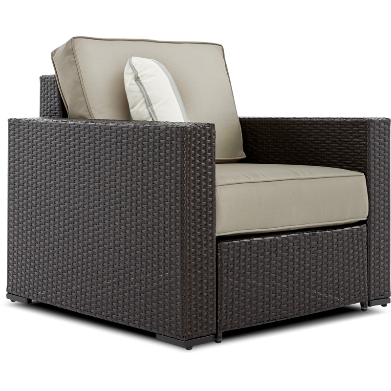 Serta Laguna Wicker Patio Arm Chair in Brown