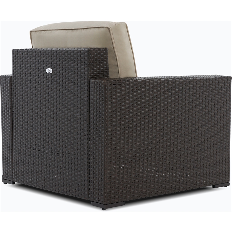 Serta Laguna Wicker Patio Arm Chair in Brown