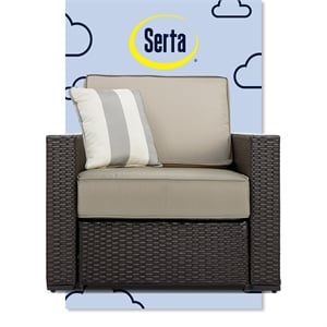 Serta Laguna Wicker Patio Arm Chair in Brown