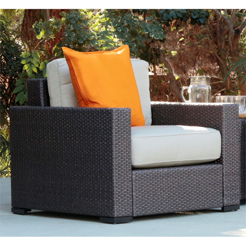 Serta Laguna Wicker Patio Arm Chair in Brown
