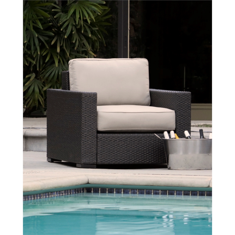 Serta Laguna Wicker Patio Arm Chair in Brown