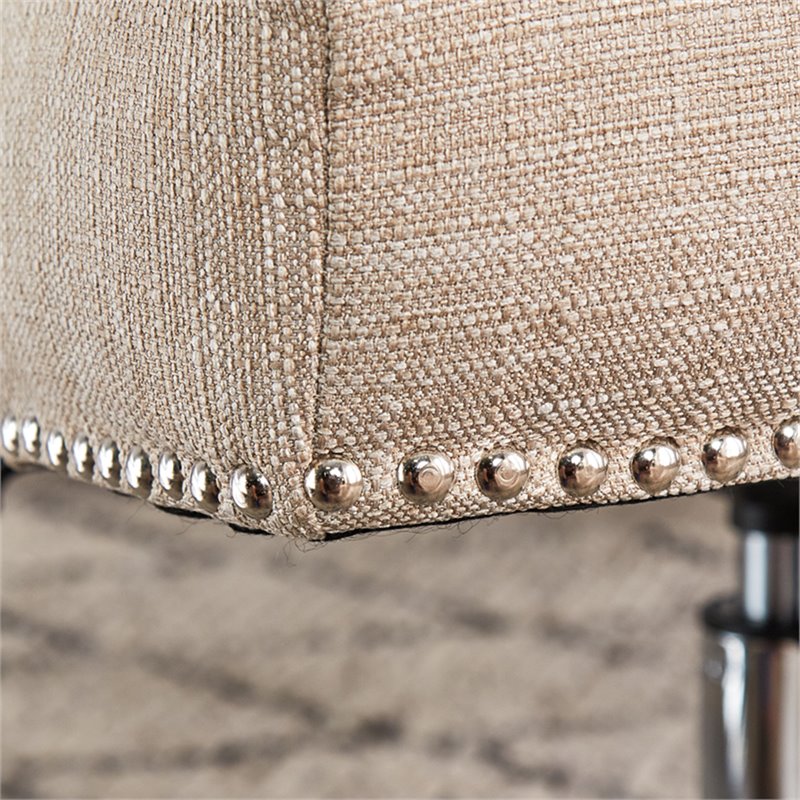 Serta At Home Style Leighton Twill Office Swivel Chair In Beige