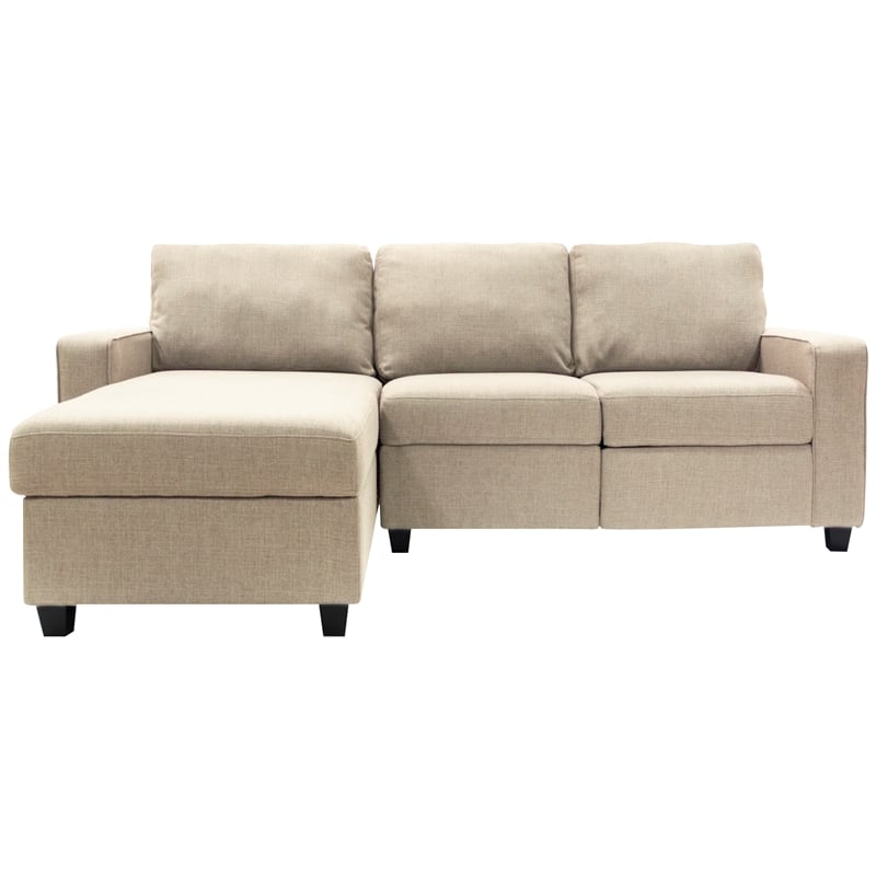Serta Palisades Reclining Sectional Sofa with Left Storage Chaise Beige