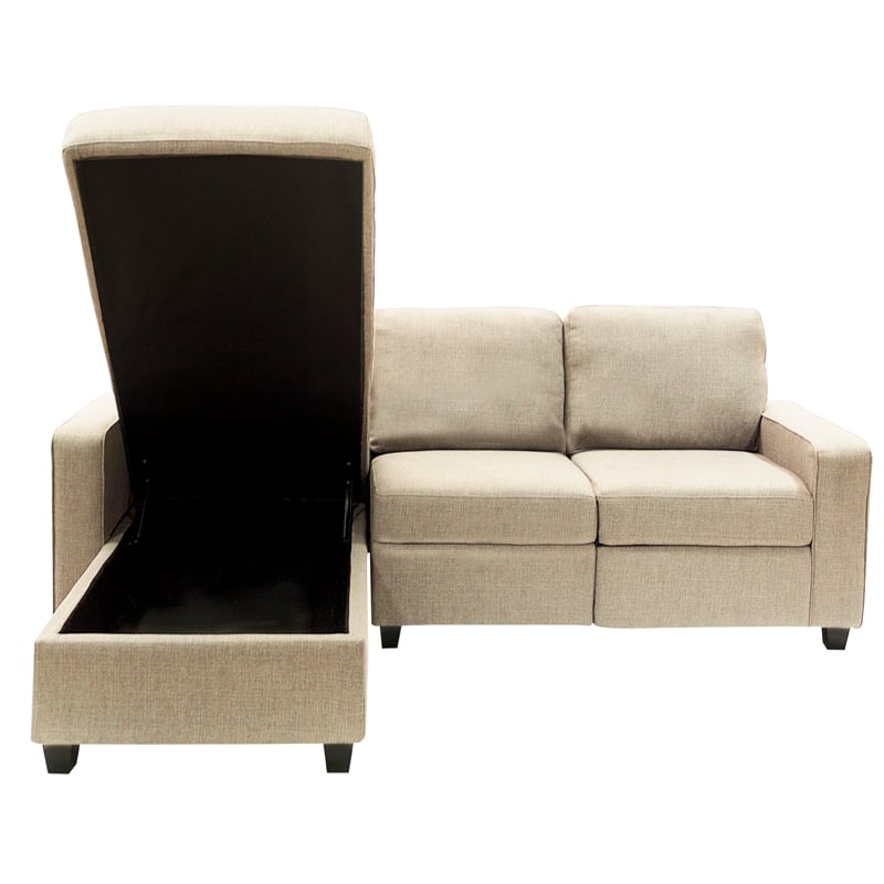 Serta Palisades Reclining Sectional Sofa with Left Storage Chaise Beige