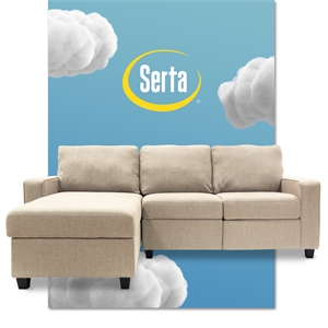 serta at home palisades  reclining sectional in oatmeal