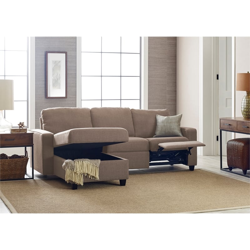 Serta at Home Palisades Left Facing Reclining Sectional in Beige