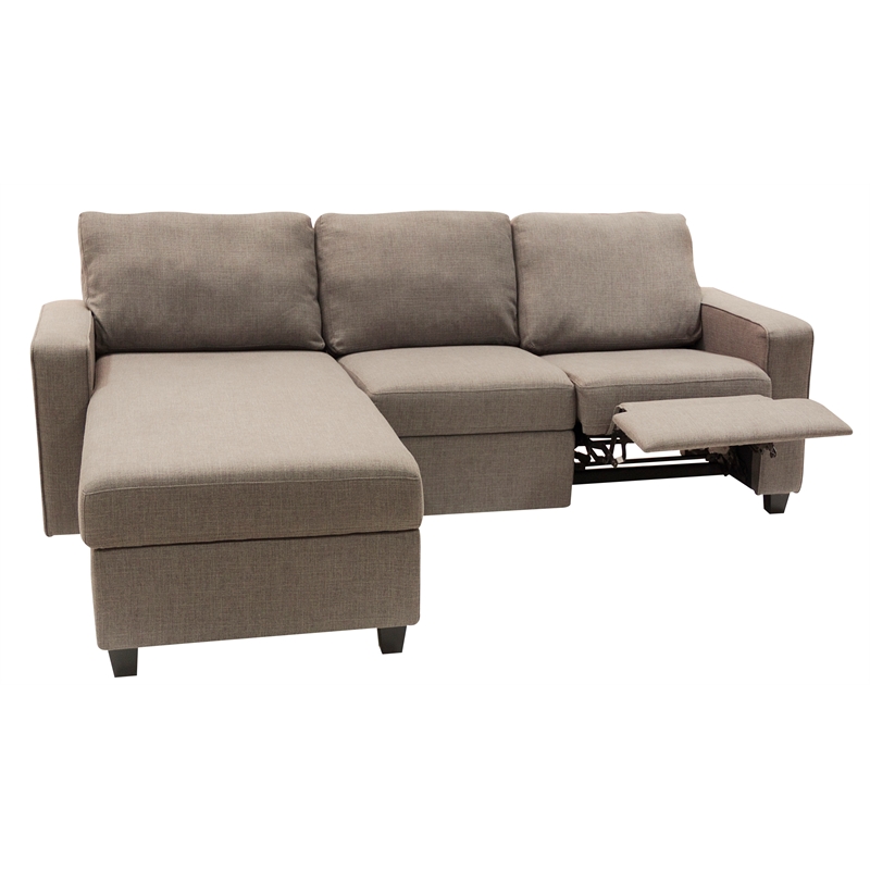 Serta at Home Palisades Left Facing Reclining Sectional in Beige