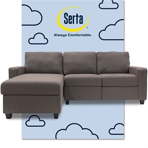 serta at home palisades  reclining sectional in gray