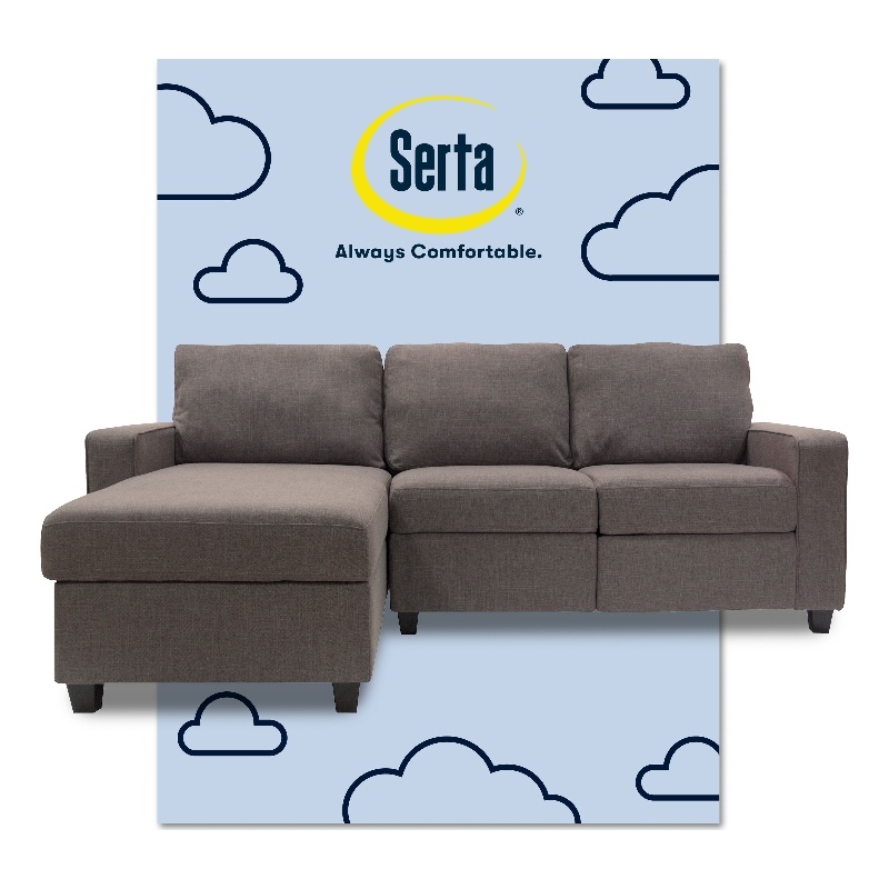 Serta Palisades Reclining Sectional Sofa with Left Storage Chaise Gray