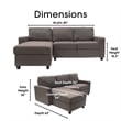 Serta Palisades Reclining Sectional Sofa with Left Storage Chaise Gray